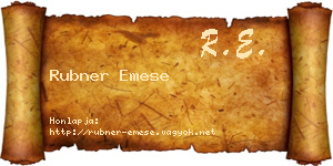 Rubner Emese névjegykártya